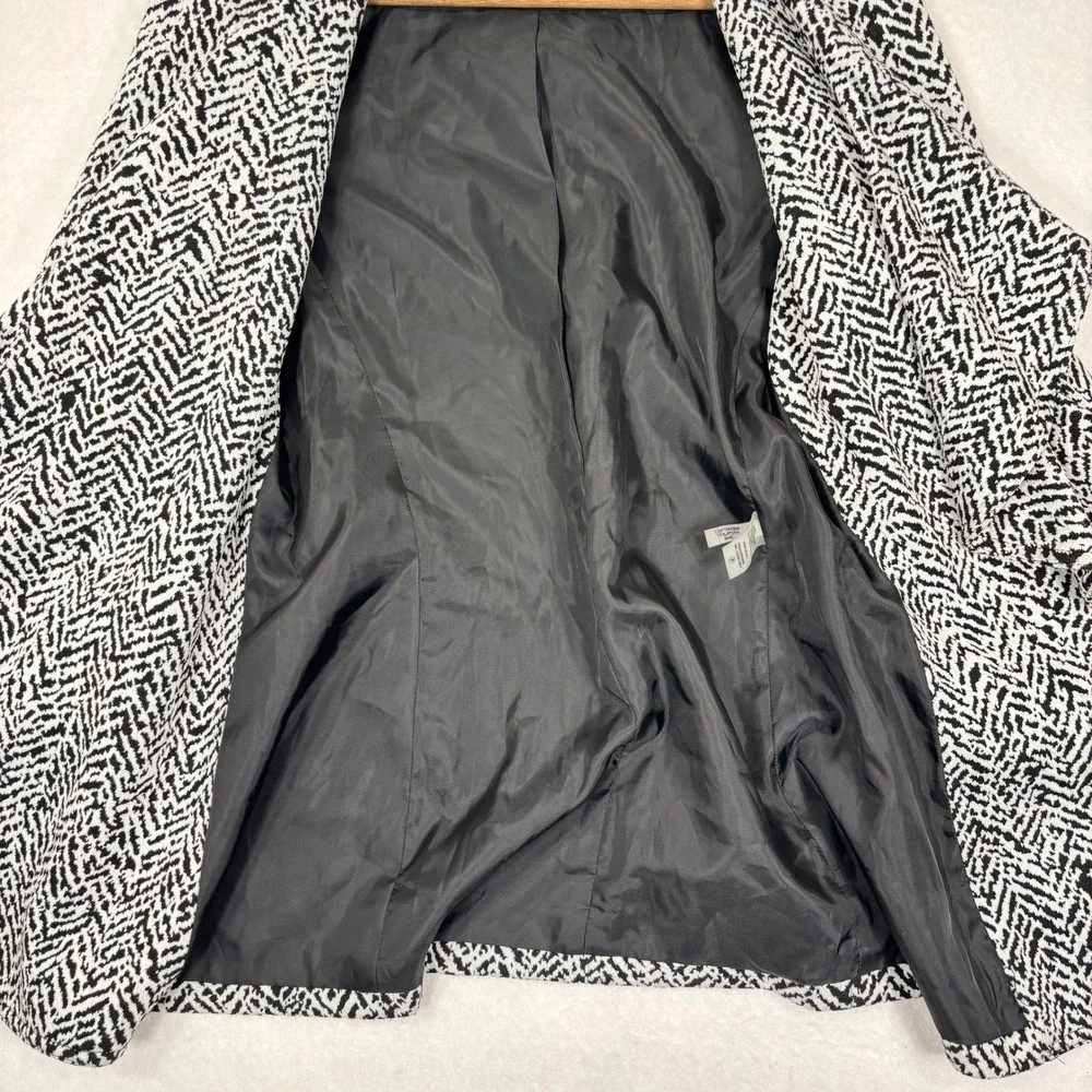 Calvin Klein Chevron Ruffle Front‎ Jacket Womens 6P Chic Office Blazer